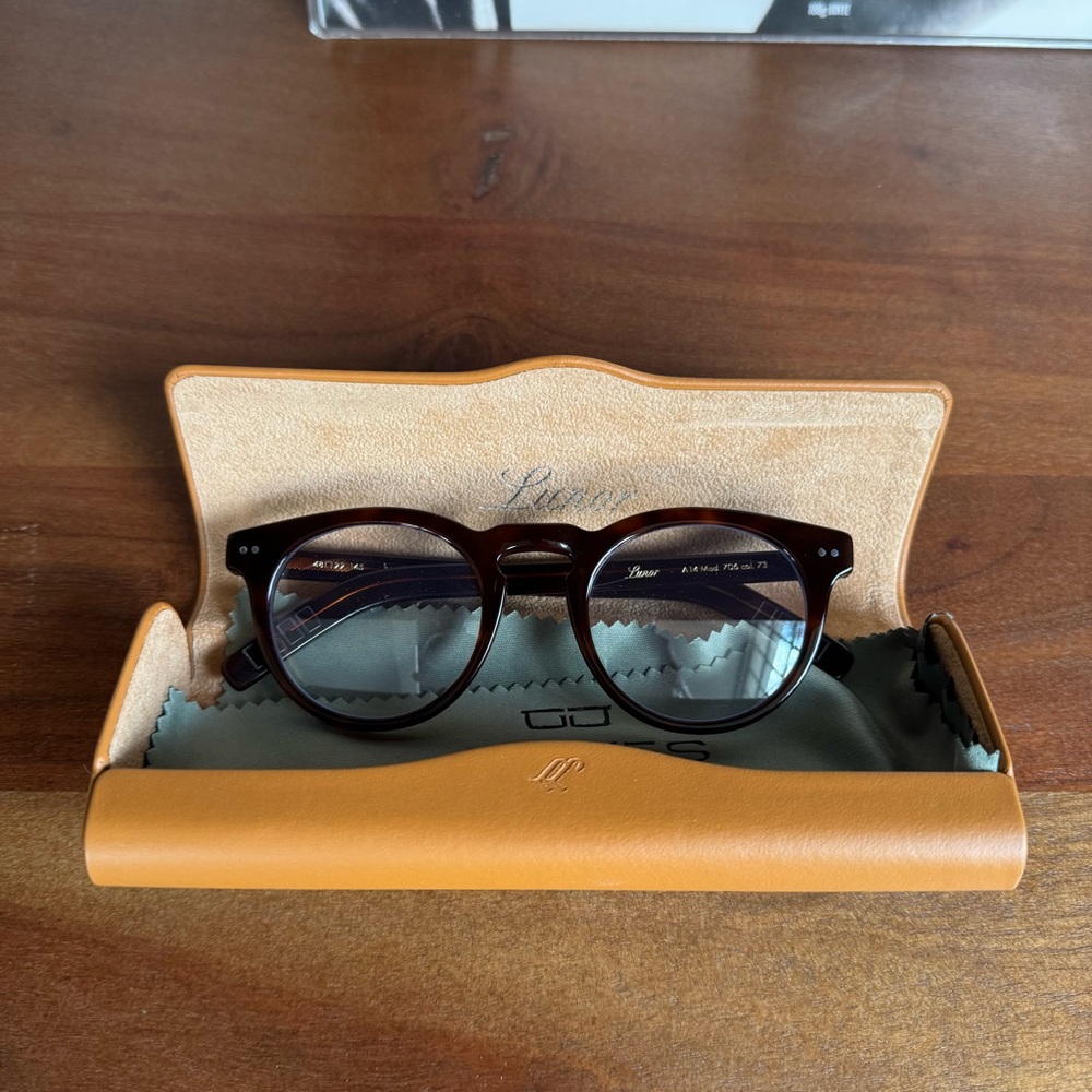 Lunor Classic Brown Round Glasses Blue Light - Picture 2 of 4